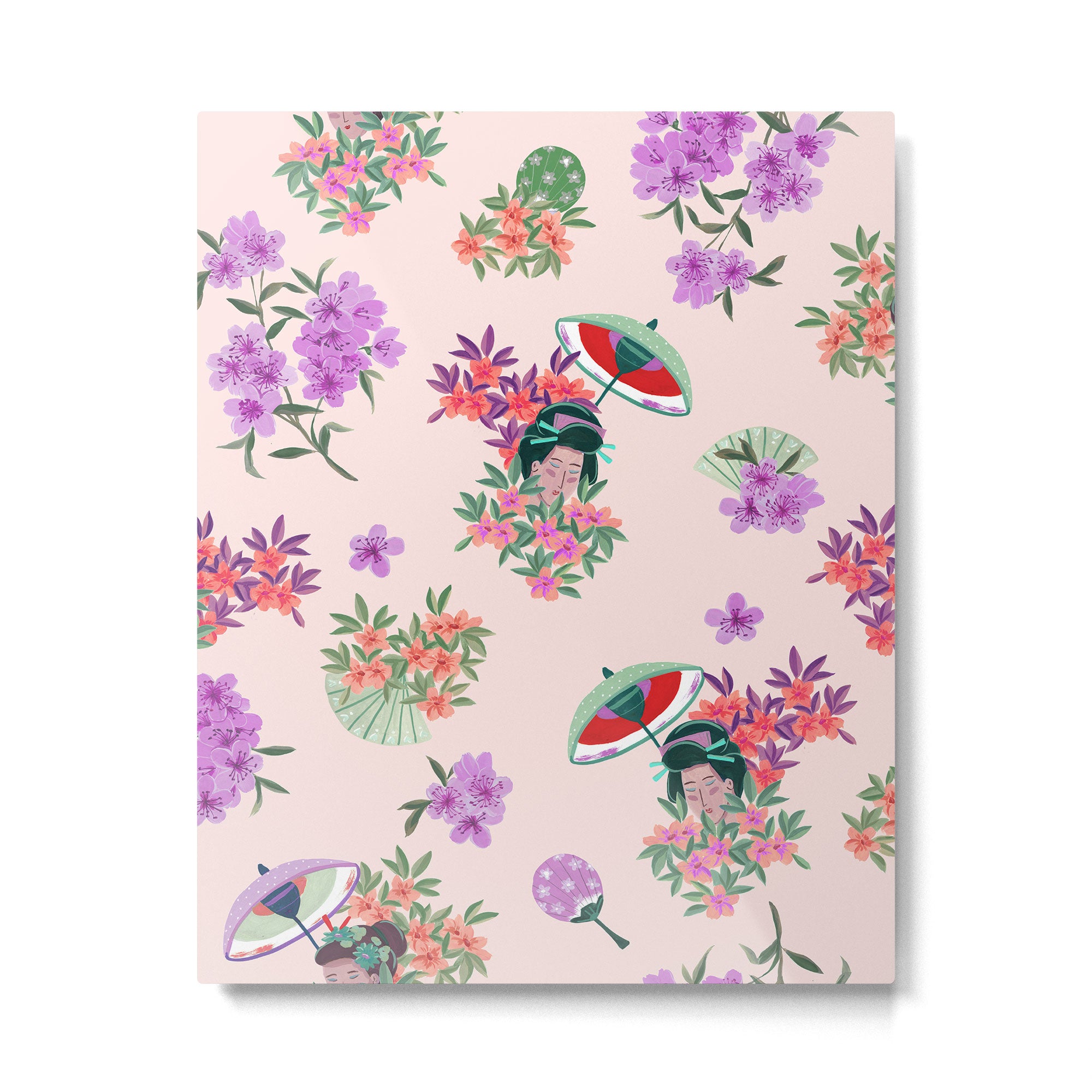 Pastel purple oriental pattern Metal Print Gallery Image 6