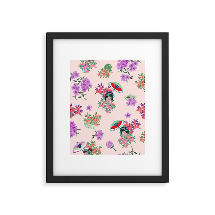 Pastel purple oriental pattern Framed Art Print Gallery Image 1