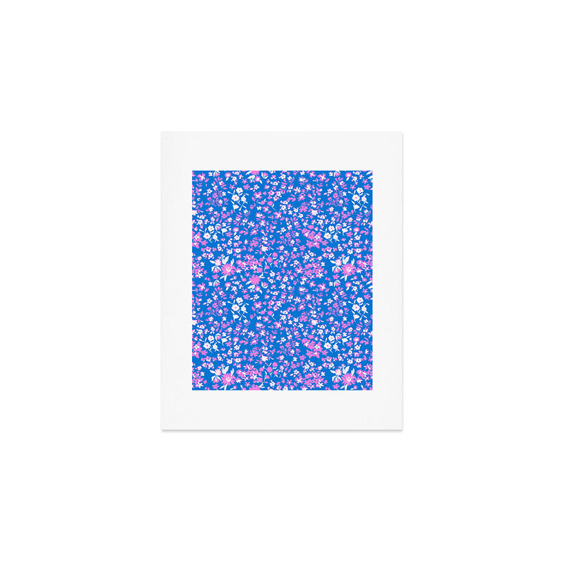 Pink and blue pop art ditsy Art Print Gallery Image 1