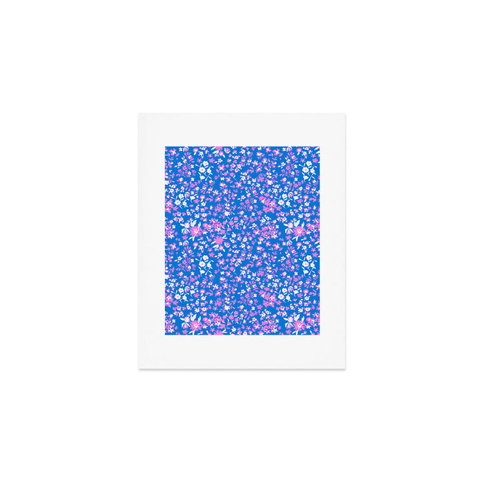 Pink and blue pop art ditsy Art Print Gallery Image 1