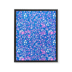 Pink and blue pop art ditsy Framed Canvas Print Gallery Image 8