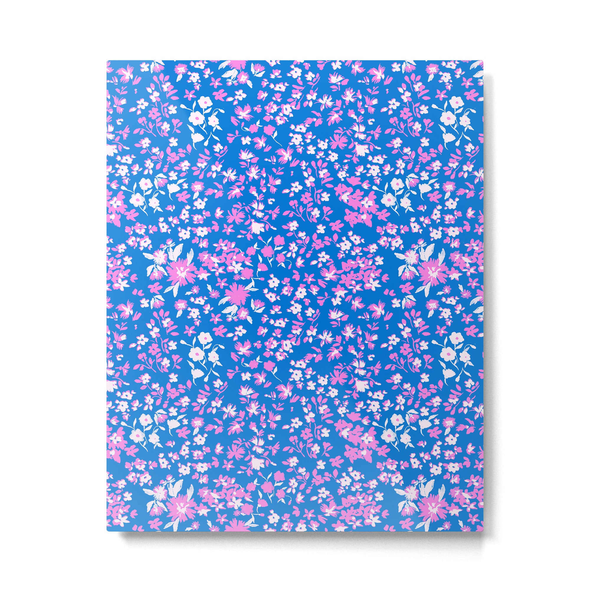 Pink and blue pop art ditsy Metal Print Gallery Image 6