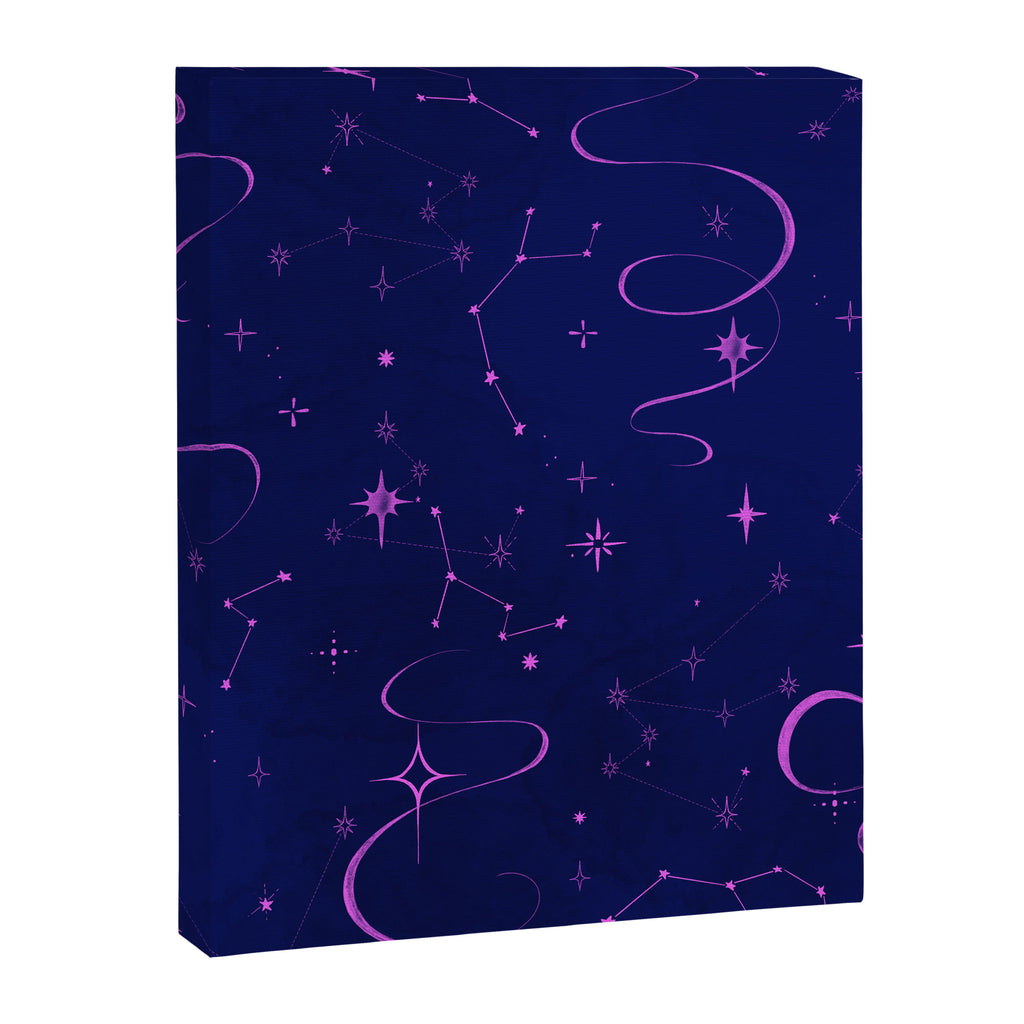 Pink and dark blue mystical starry night Canvas Print Gallery Image 8