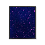 Pink and dark blue mystical starry night Framed Canvas Print Gallery Image 8