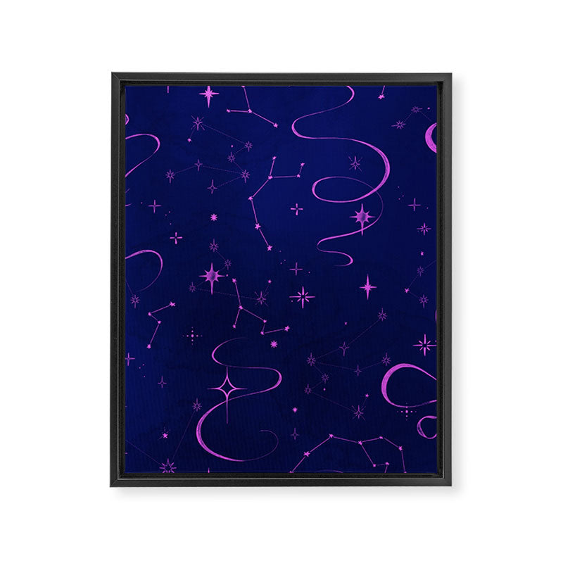 Pink and dark blue mystical starry night Framed Canvas Print Gallery Image 8