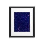 Pink and dark blue mystical starry night Framed Art Print Gallery Image 6