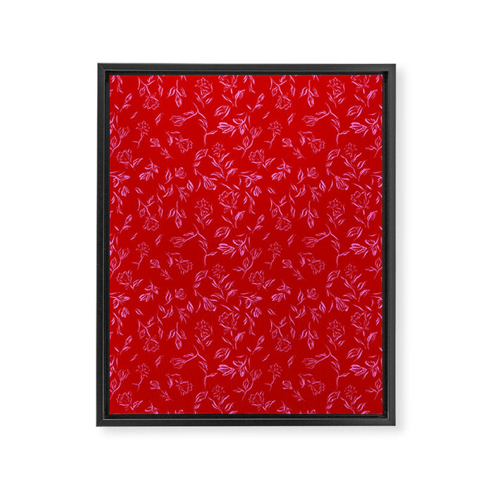 Pink and red romantic wildflowers Framed Canvas Print Gallery Image 1