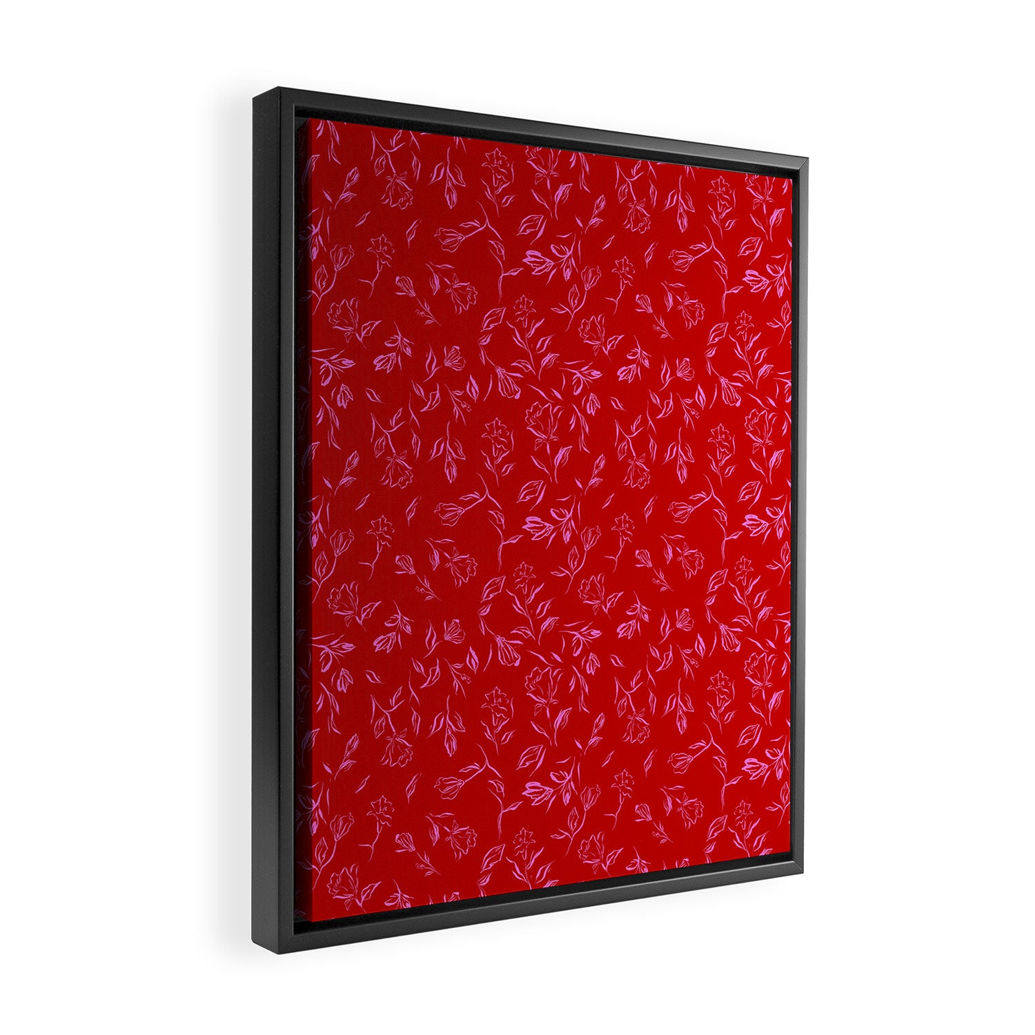 Pink and red romantic wildflowers Framed Canvas Print Gallery Image 2