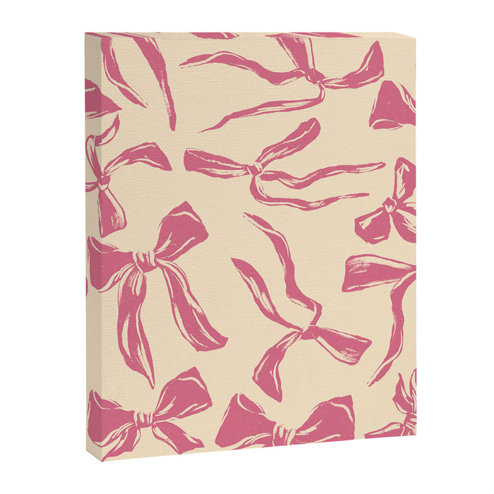 Pink bow pattern Canvas Print Gallery Image 1