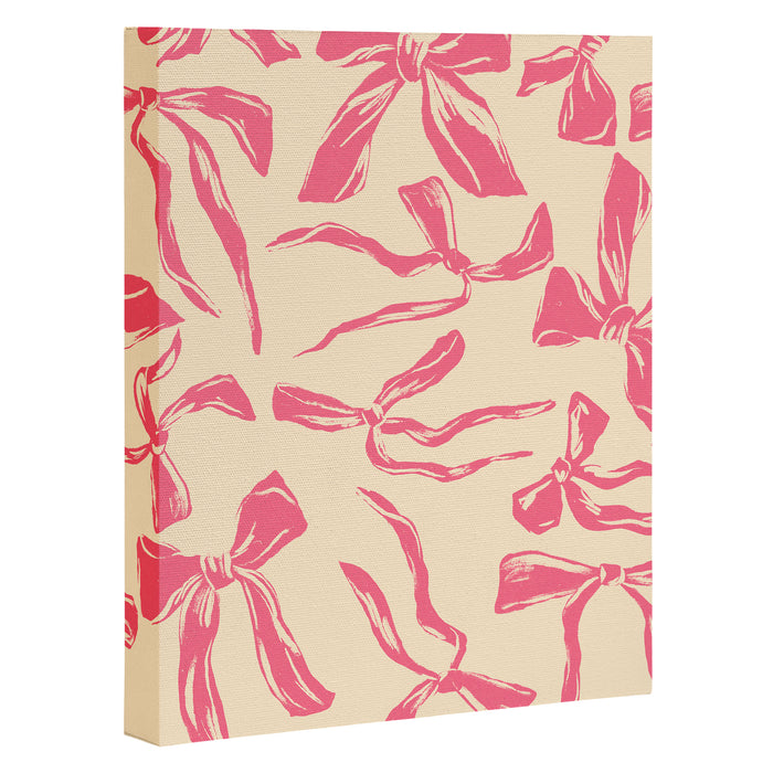 Pink bow pattern Canvas Print Gallery Image 1