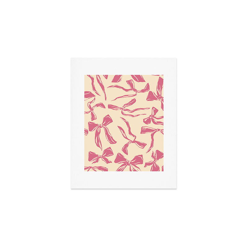 Pink bow pattern Art Print Gallery Image 1