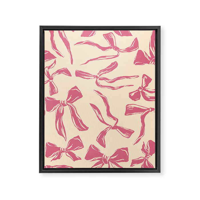 Pink bow pattern Framed Canvas Print Gallery Image 1