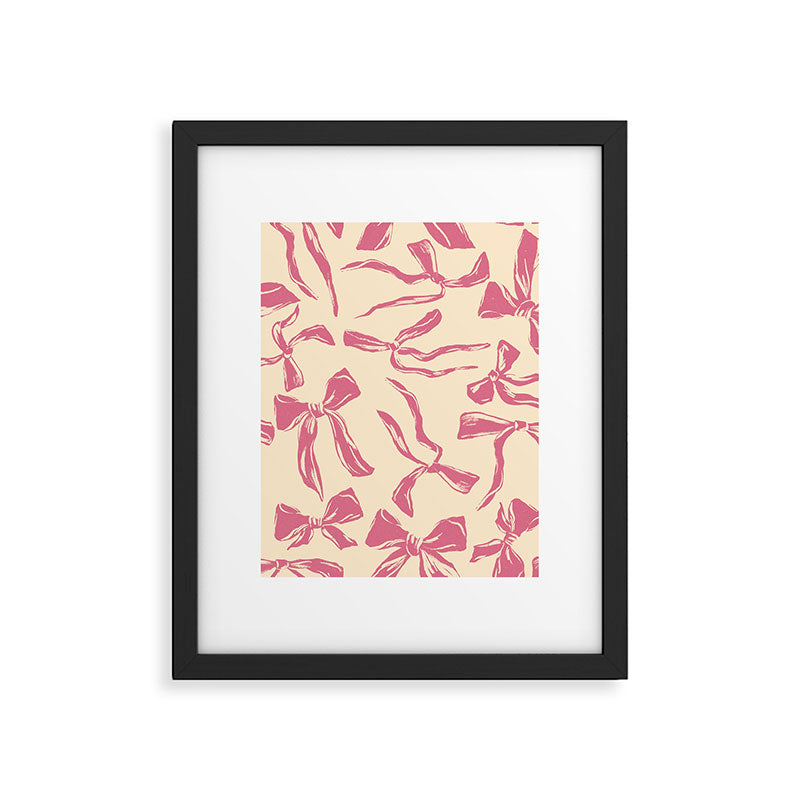 Pink bow pattern Framed Art Print Gallery Image 6