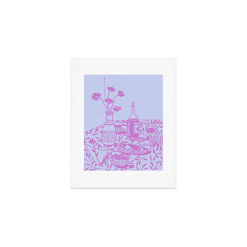 Pink Dinner Still Life Art Print Gallery Image 1