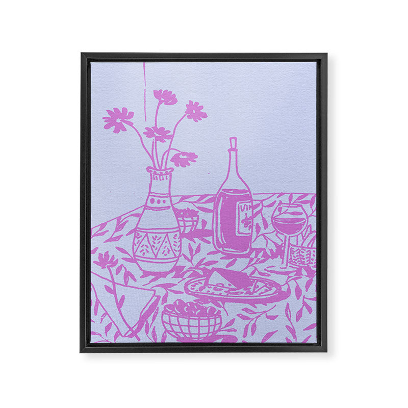 Pink Dinner Still Life Framed Canvas Print Gallery Image 6
