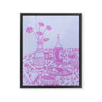 Pink Dinner Still Life Framed Canvas Print Gallery Image 6