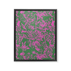 Pink petals on green Framed Canvas Print Gallery Image 6