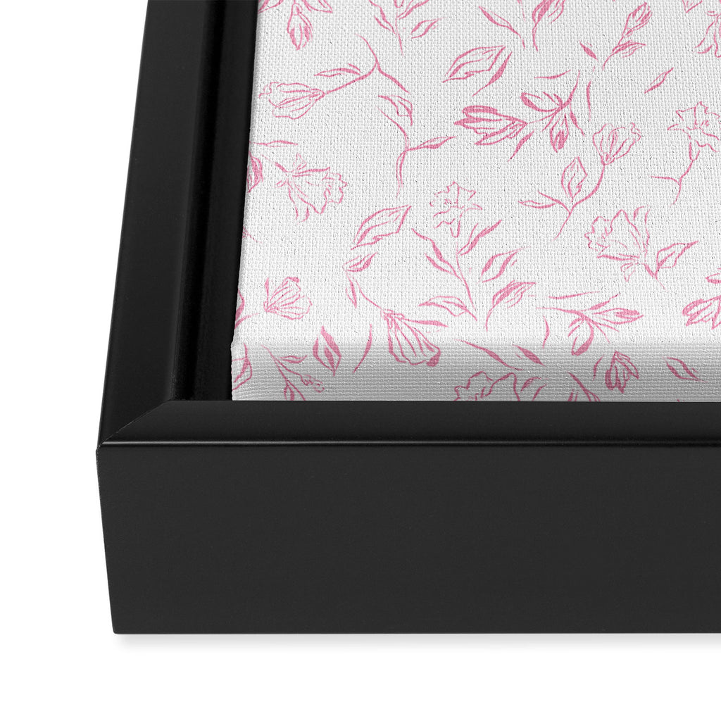 Pink romantic wildflowers Framed Canvas Print Gallery Image 3