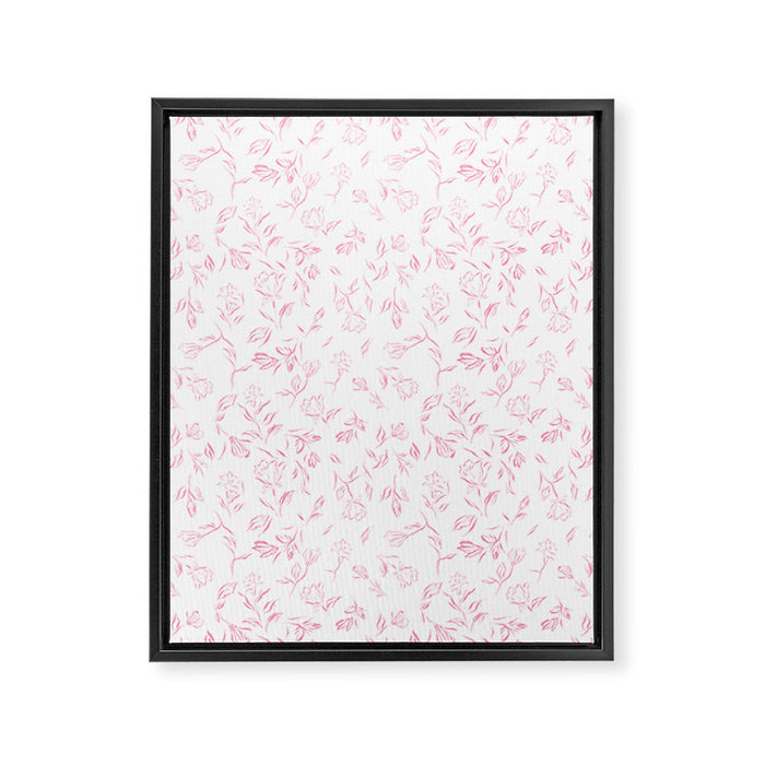 Pink romantic wildflowers Framed Canvas Print Gallery Image 1