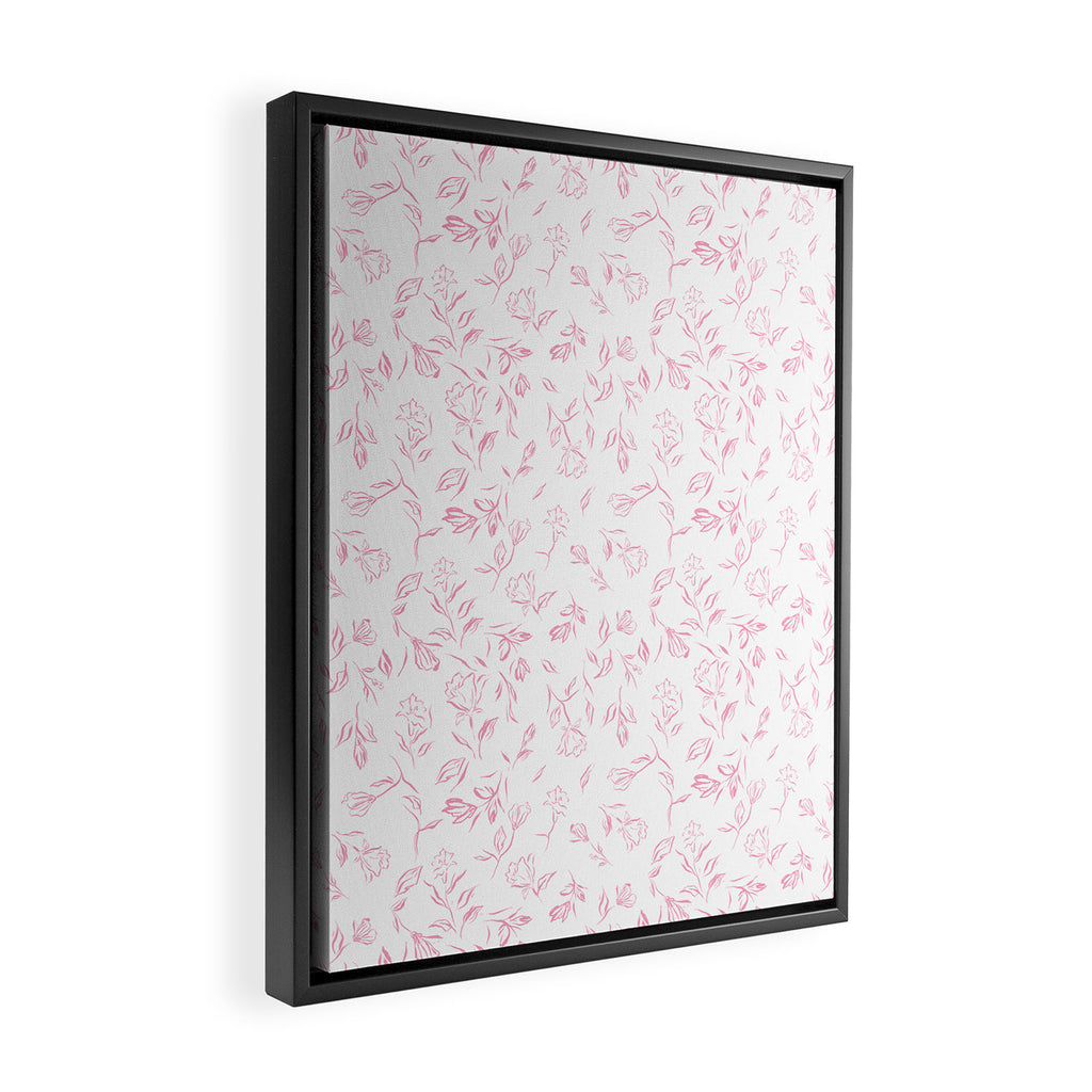 Pink romantic wildflowers Framed Canvas Print Gallery Image 2