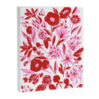 Red and pink artsy flowers Canvas Print Gallery Image 6