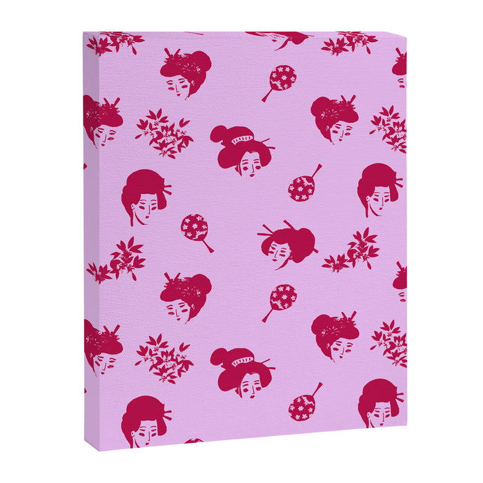 Red and pink Japanese pattern Canvas Print Gallery Image 1