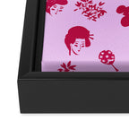 Red and pink Japanese pattern Framed Canvas Print Gallery Image 3