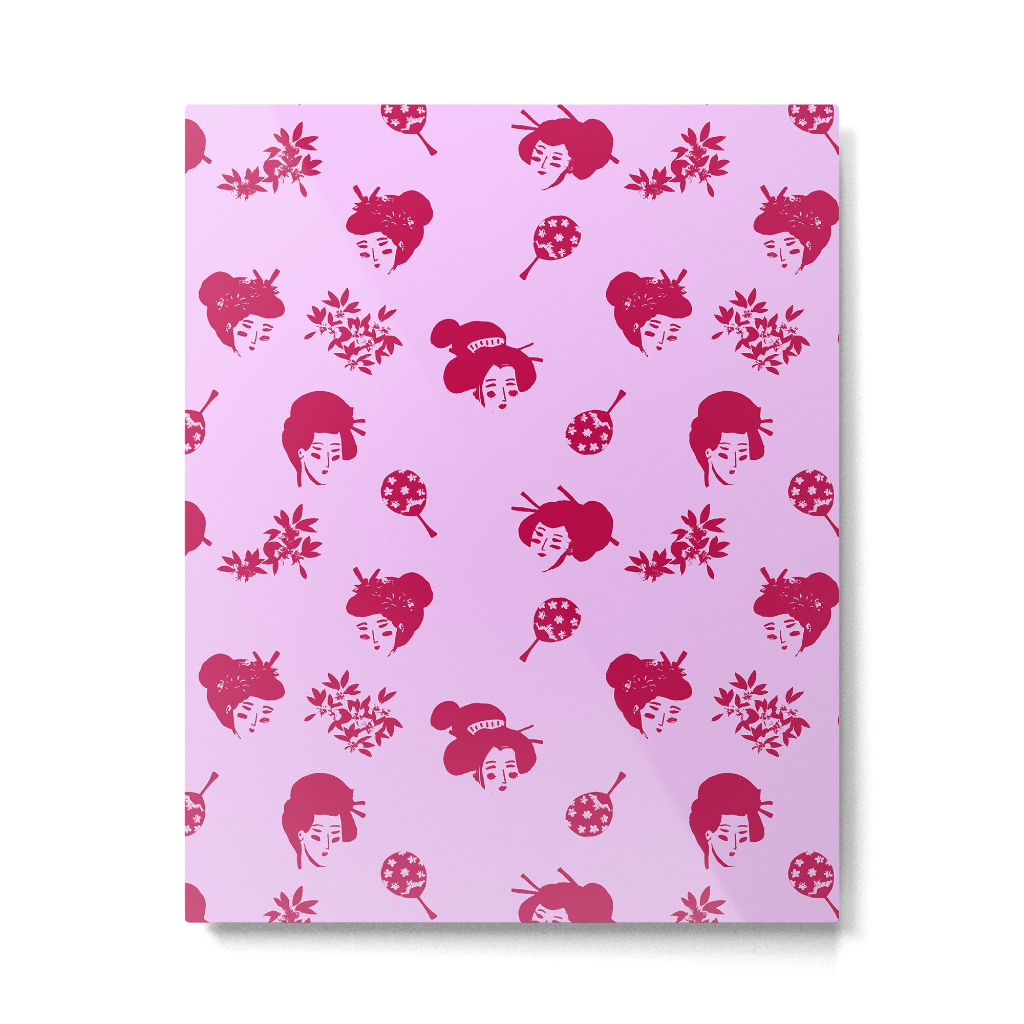 Red and pink Japanese pattern Metal Print Gallery Image 6