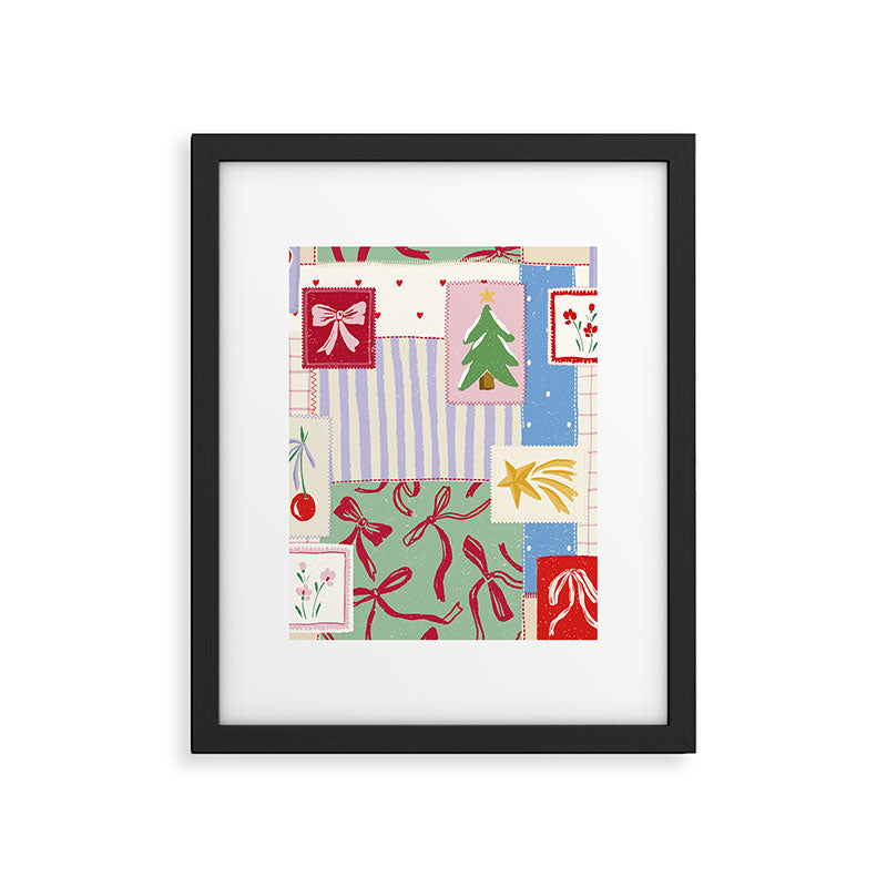 Retro christmas patch Framed Art Print Gallery Image 6