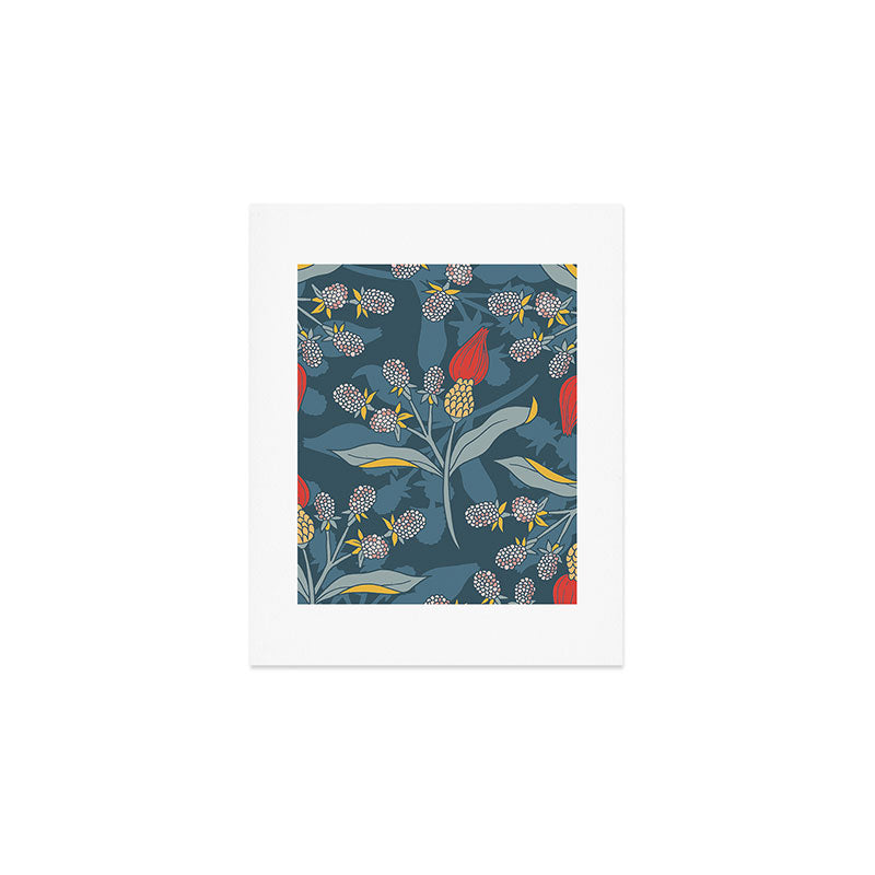 Retro floral shapes Art Print Gallery Image 1