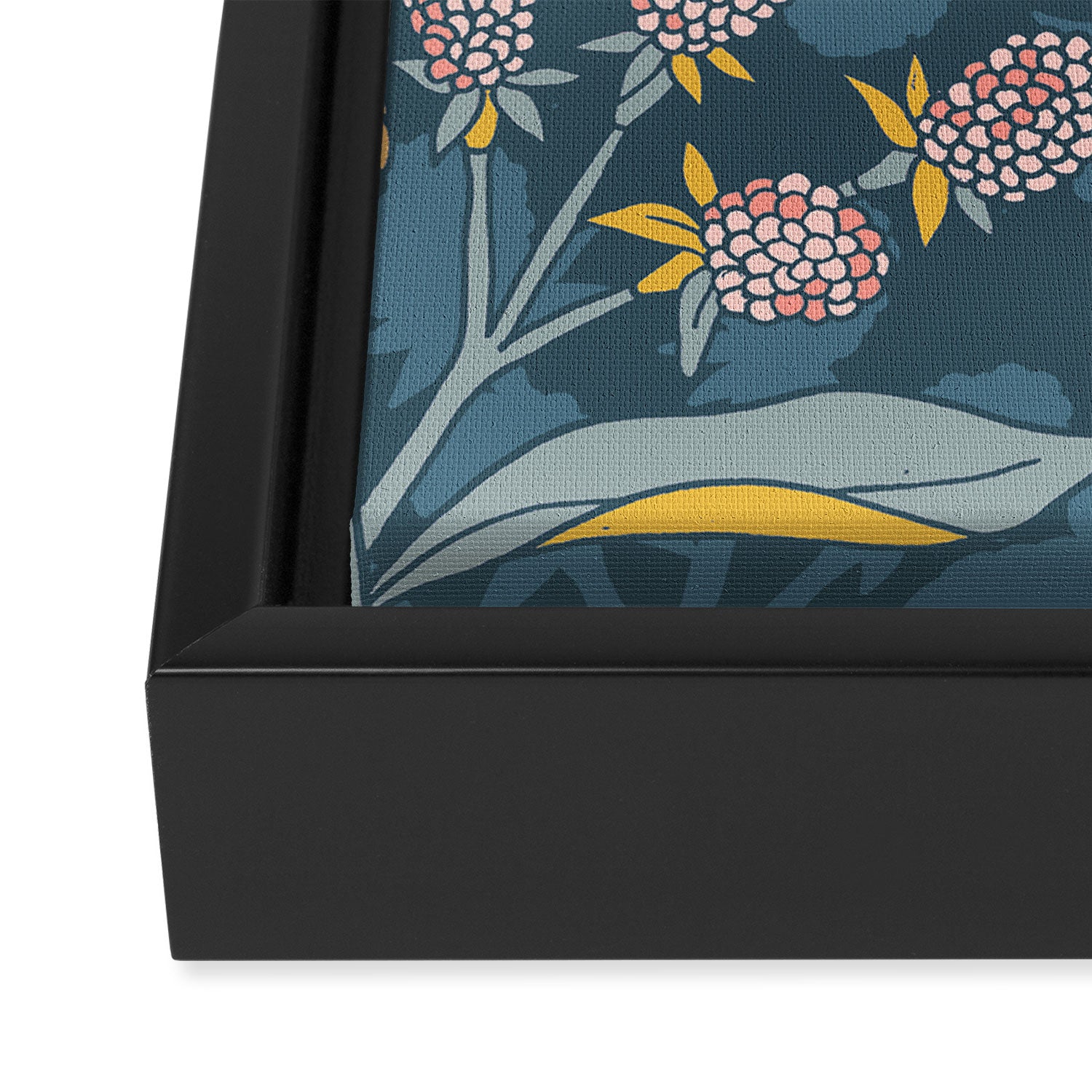 Retro floral shapes Framed Canvas Print Gallery Image 3