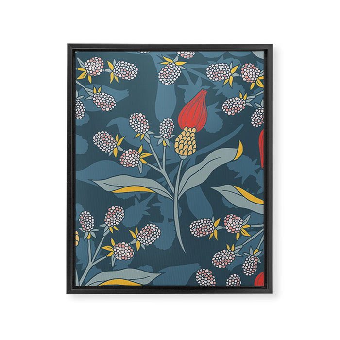 Retro floral shapes Framed Canvas Print Gallery Image 1