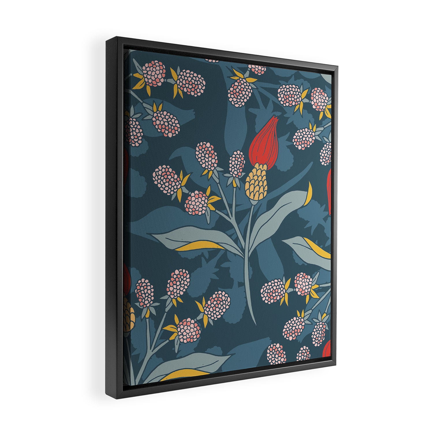 Retro floral shapes Framed Canvas Print Gallery Image 2