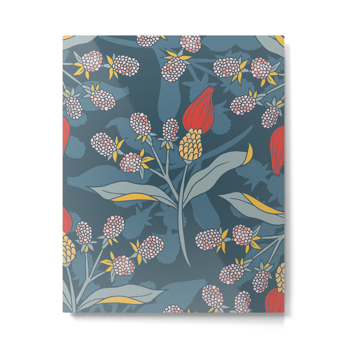 Retro floral shapes Metal Print Gallery Image 1