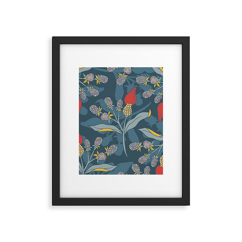 Retro floral shapes Framed Art Print Gallery Image 6