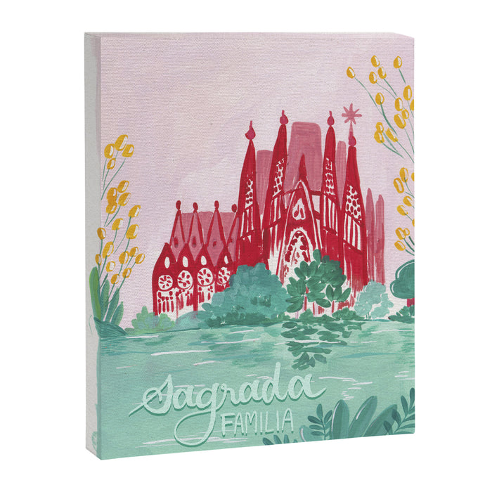 Sagrada familia- Landscape hand-painted Illustration Canvas Print Gallery Image 1