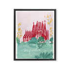 Sagrada familia- Landscape hand-painted Illustration Framed Canvas Print Gallery Image 6