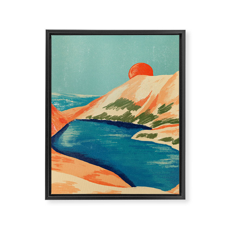 Serene River Flowing Through Majestic Mountains Framed Canvas Print Gallery Image 8