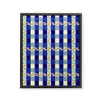 Vintage Blue Gingham with Flowers Framed Canvas Print Gallery Image 8