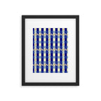 Vintage Blue Gingham with Flowers Framed Art Print Gallery Image 6