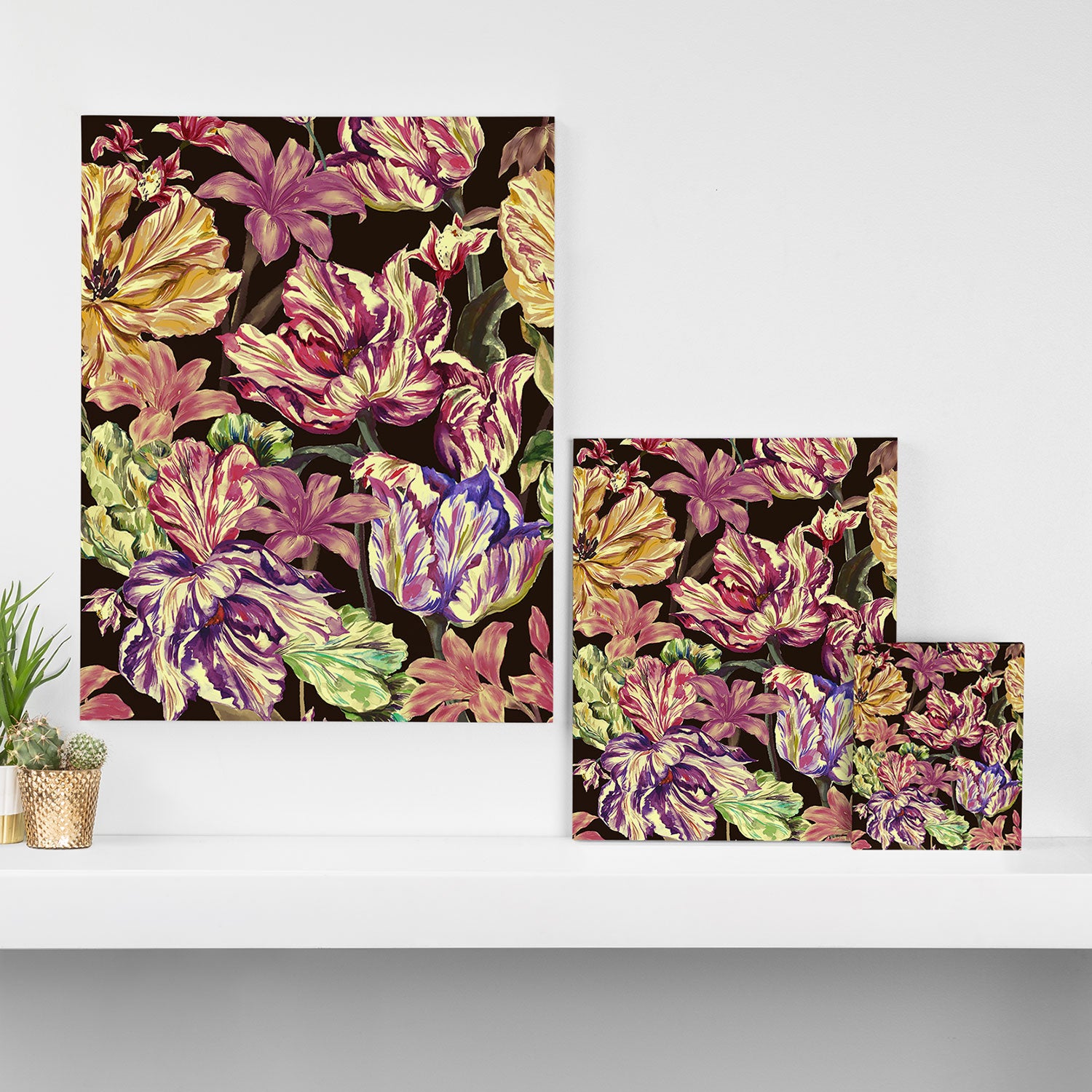 Watercolor Bloom in the Dark Canvas Print Gallery Image 3