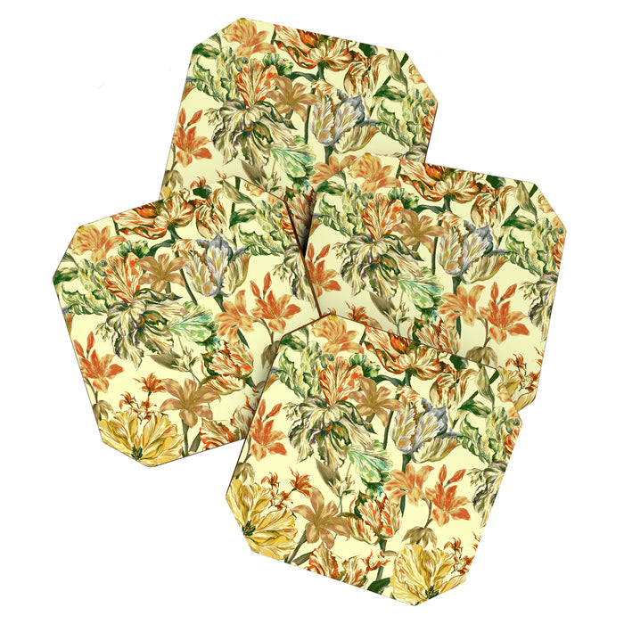 Watercolor Golden Bloom Coaster Gallery Image 1