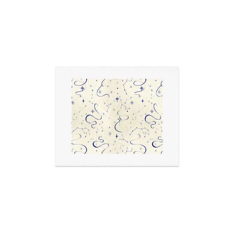 White and dark blue mystical starry night Art Print Gallery Image 1