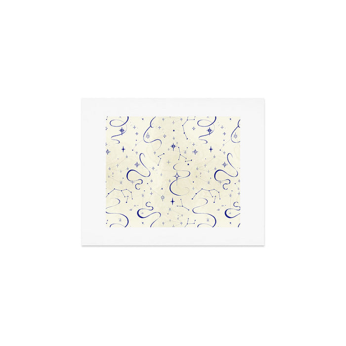 White and dark blue mystical starry night Art Print Gallery Image 1