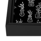 Wildflowers and vases in dark background Framed Canvas Print Gallery Image 3