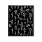 Wildflowers and vases in dark background Framed Canvas Print Gallery Image 8