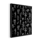 Wildflowers and vases in dark background Framed Canvas Print Gallery Image 2
