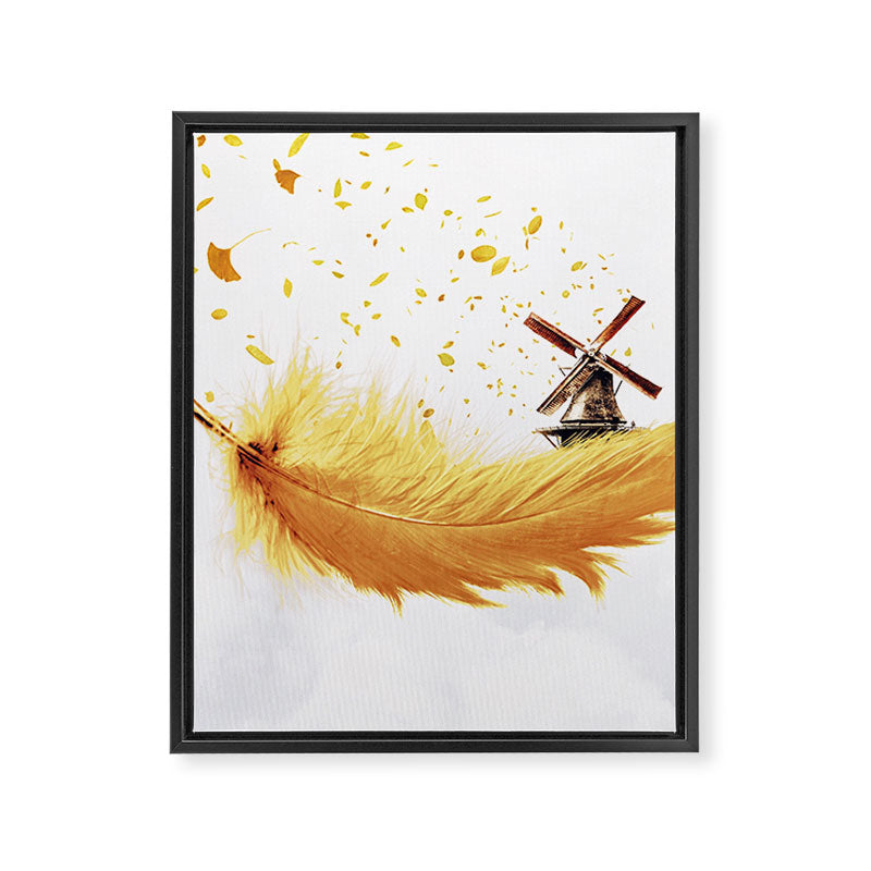 Air Feather â¢ Yellow Feather I Framed Canvas Print Gallery Image 8