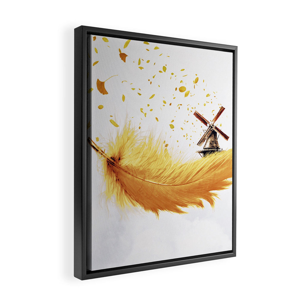 Air Feather â¢ Yellow Feather I Framed Canvas Print Gallery Image 2