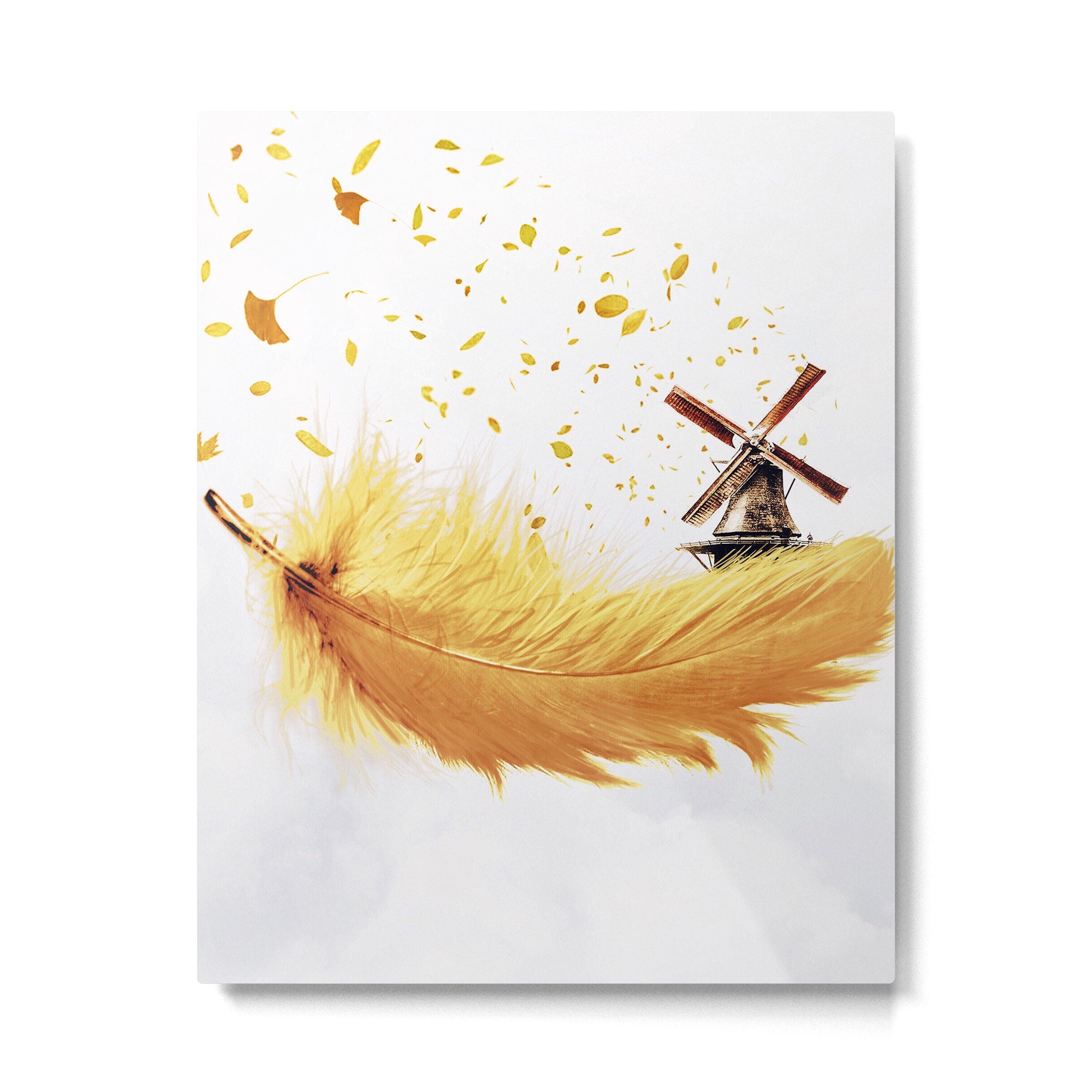 Air Feather â¢ Yellow Feather I Metal Print Gallery Image 6